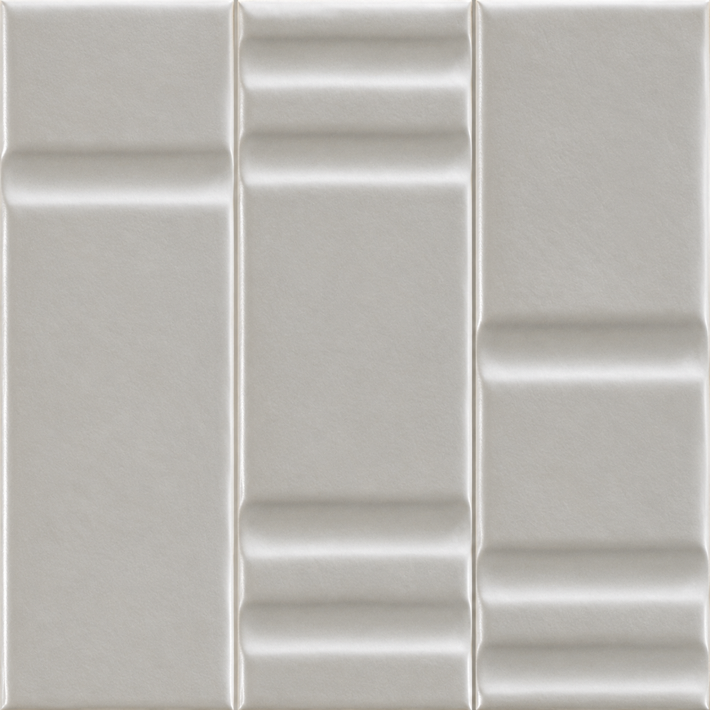 Track Pewter Decor Mix – three representative sculpted tile profiles
