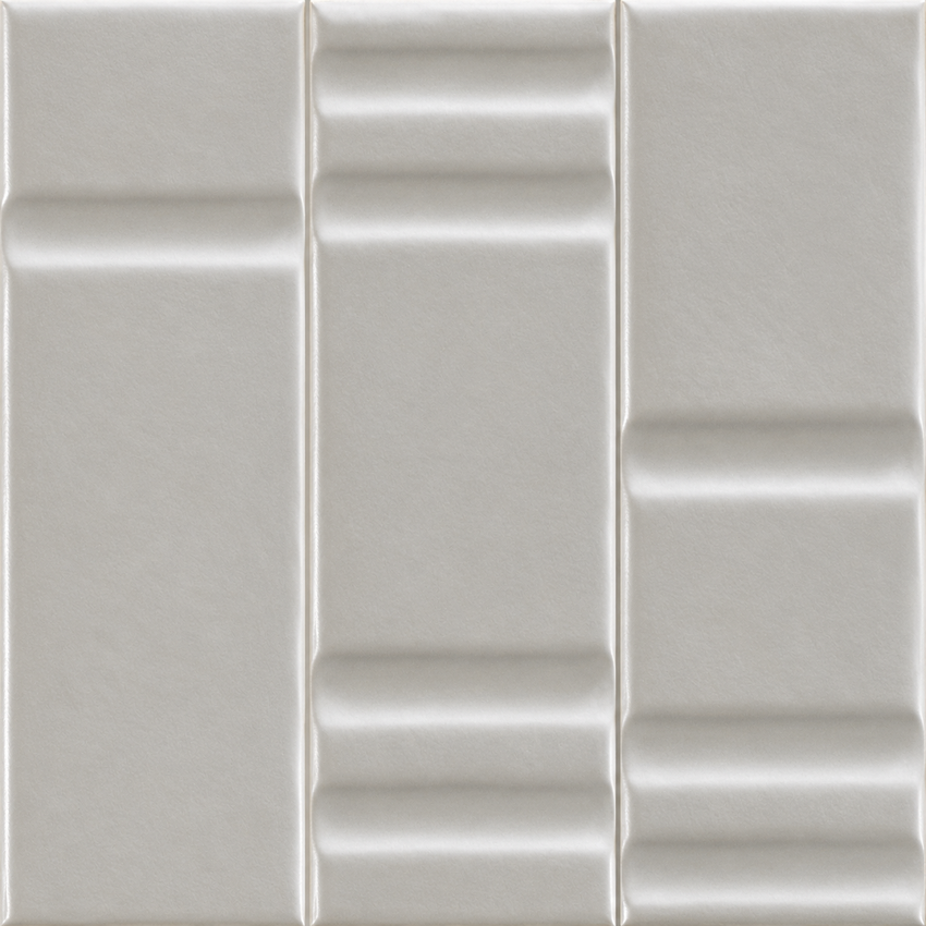 Track Pewter Decor Mix – three representative sculpted tile profiles