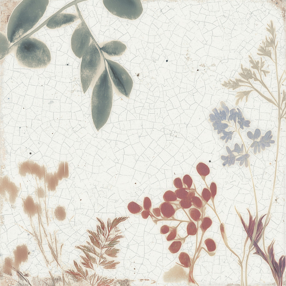Jasmine Meadow Fern decorative tile swatch