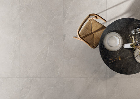 Milan Navigli stone-effect porcelain tiles in an architectural setting