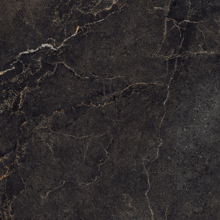 Milan Scala deep charcoal stone-effect porcelain tile