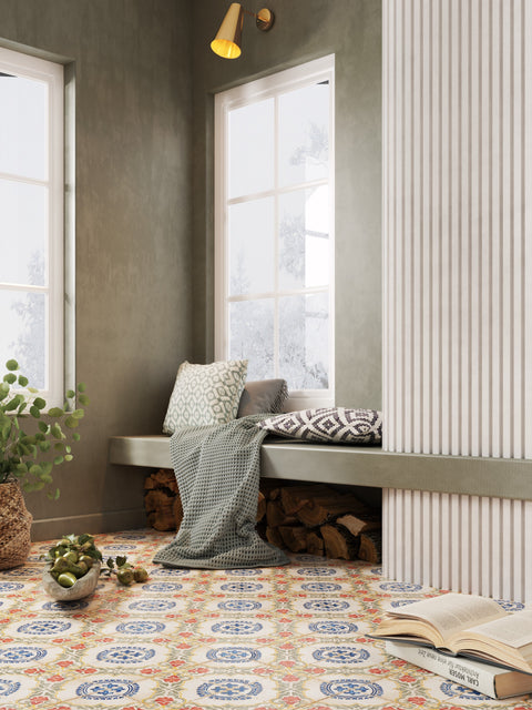Wren Spice patterned floor in a living room