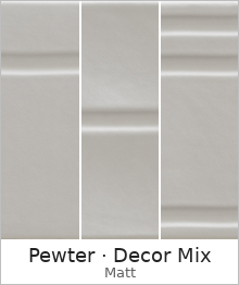 Track Pewter Decor Mix ceramic tile surface